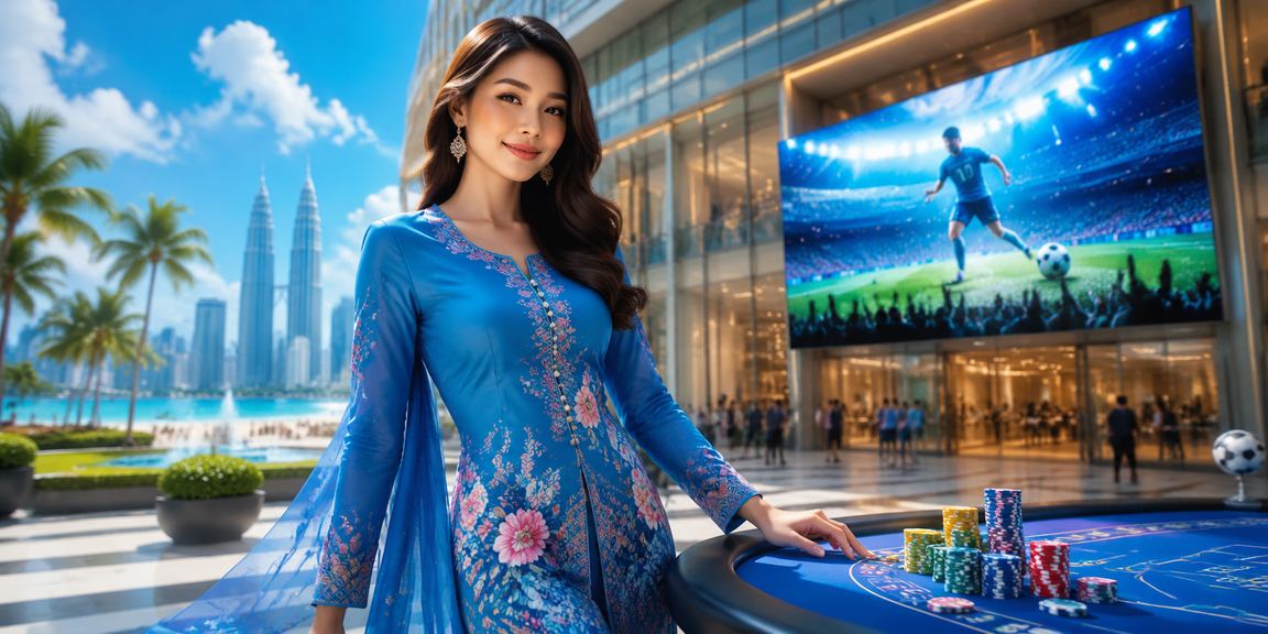 Pemain wanita berbaju kurung menganalisa tip pertaruhan bola sepak di Kuala Lumpur